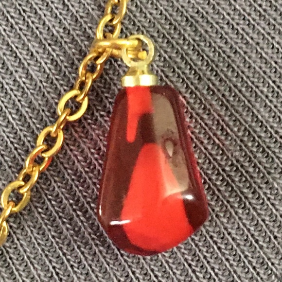 Persephone Greek Roman Goddess Pomegranate and Seeds Handmade Gold Red Necklace - Picture 5 of 15